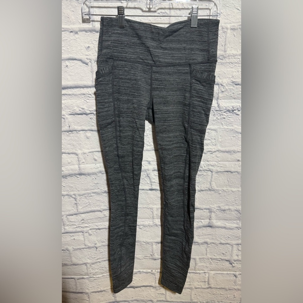 Athleta High Rise Cutout Chaturanga Leggings, gray space-dye, Size Small